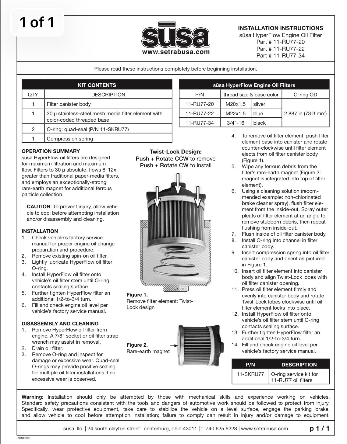 Lifetime Oil Filter