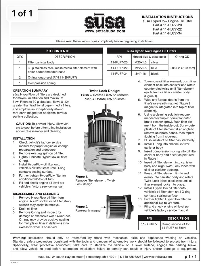 Lifetime Oil Filter