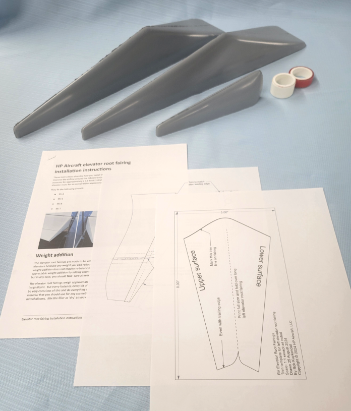 Elevator root fairings for RV 6/7/8 - 1.6 knot Increase