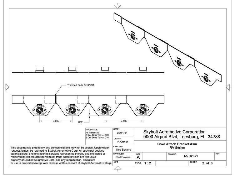 Vans RV4 - Upper (FW/Side) Kit - Collared Slotted (RV4J-C1S-U)